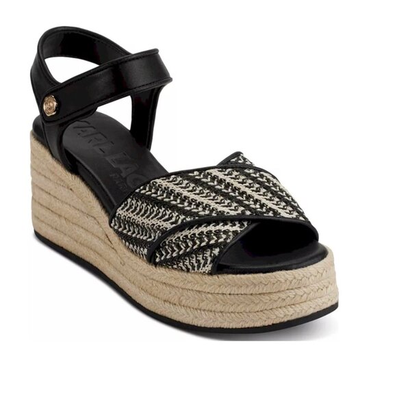 Karl Lagerfeld Celeste Platform Espadrille Wedge Sandals Size 11 Medium New - Picture 1 of 8